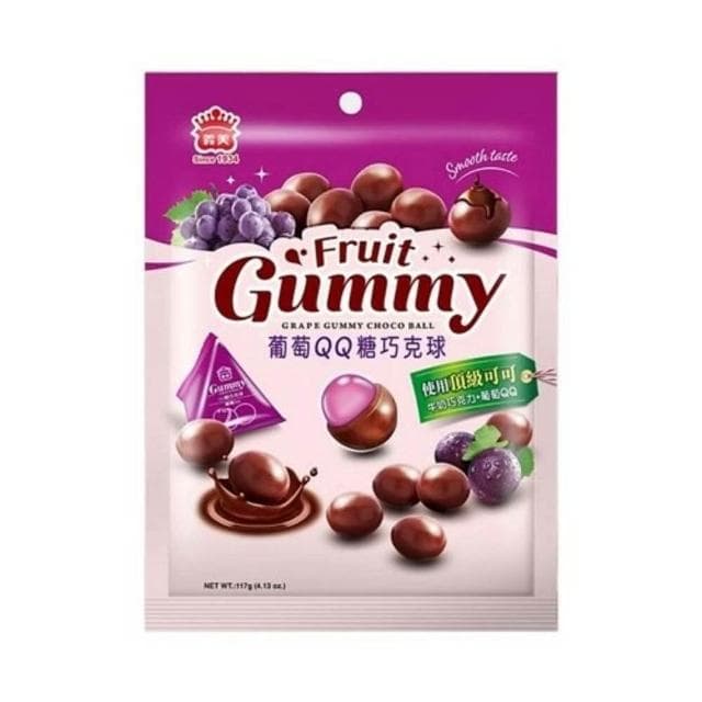 【義美】義美巧克球系列葡萄QQ糖草莓煉乳QQ糖超大葡萄乾杏仁杏仁黑可可117-160G袋