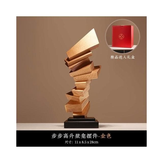 輕奢高檔步步高升雕塑 客廳酒櫃擺件 電視櫃辦公室裝飾 喬遷禮物 創意裝飾品 辦公室擺件 玄關桌面擺件