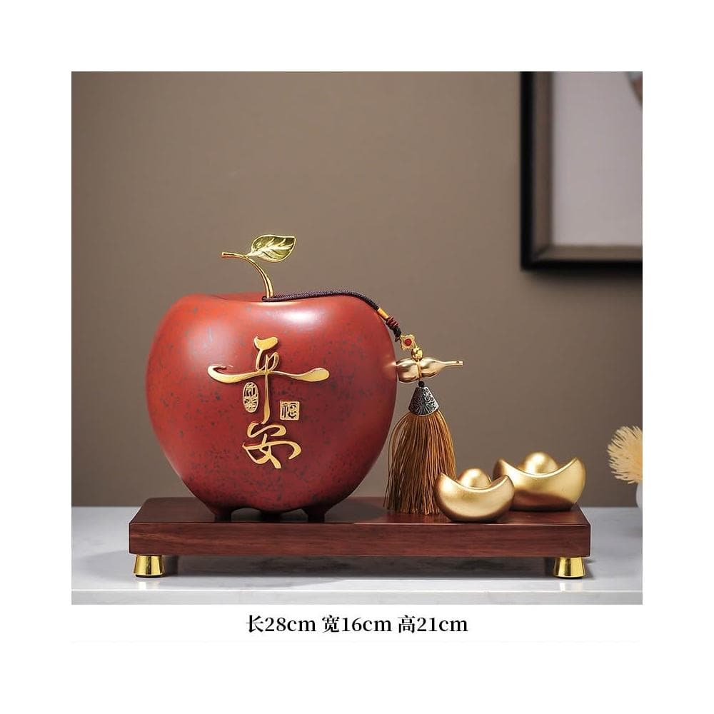 平安苹果摆件 高档客厅装饰 玄关酒柜摆件 存钱罐装饰 工艺品 乔迁礼物 擺飾 風水擺飾 酒櫃擺件 礼