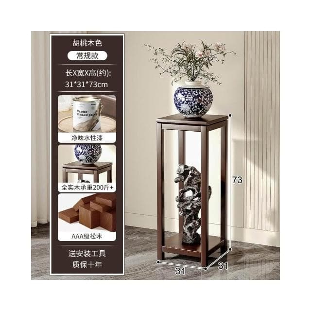 花架 實木花盆架 盆栽架 花架子客廳落地式博古盆景植物擺放架陽台置物架新中式實木花盆架