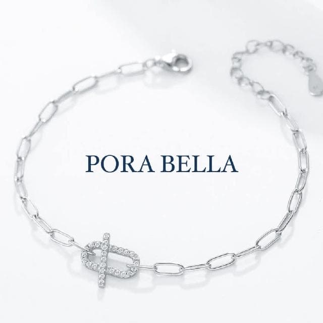 【Porabella】925純銀鋯石滿鑽小豬鼻子手鍊手環 甜美可愛 告白禮物 情人節禮物 送女友 銀飾 Bracelet
