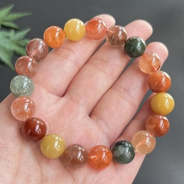 【Paiya 派亞】10mm福祿壽彩髮晶手鏈兔毛紅髮晶綠髮晶碧壐髮晶手串手環打造自信財運亨通