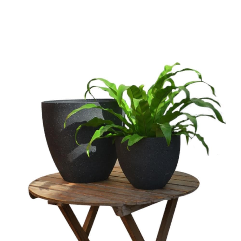 【ELEANOR 艾尼若】7.3吋 台灣出貨 花盆 仿水泥盆 仿石盆 大花盆 塑膠花盆 圓盆 花器 盆器 觀葉植物花盆 盆栽