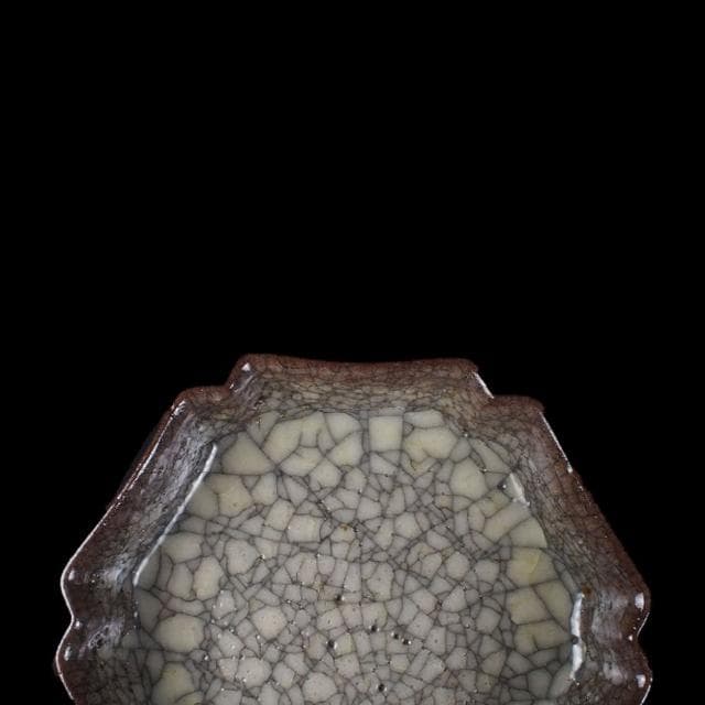 《博古珍藏》宋 官窯米黃釉葵口洗 早期收藏 老件瓷器  博物館級文物