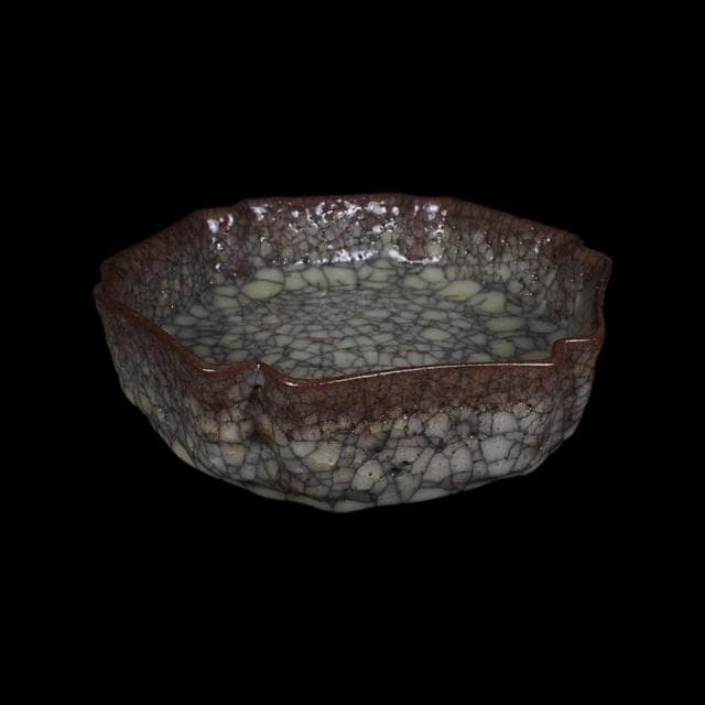 《博古珍藏》宋 官窯米黃釉葵口洗 早期收藏 老件瓷器  博物館級文物