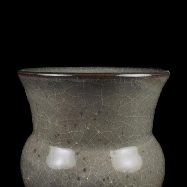 《博古珍藏》宋 官窯渣斗式尊 早期收藏 老件瓷器 博物館級文物