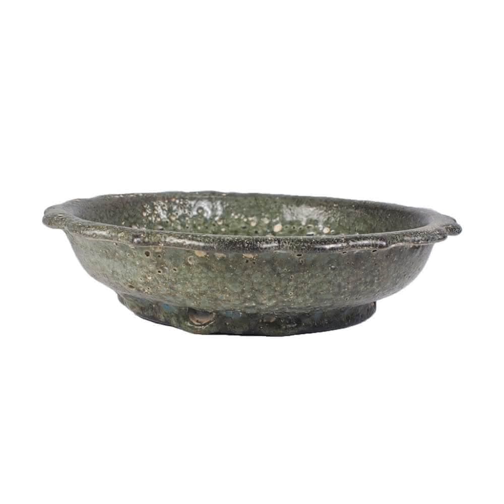 《博古珍藏》宋 官窯綠釉花口洗 早期收藏 老件瓷器