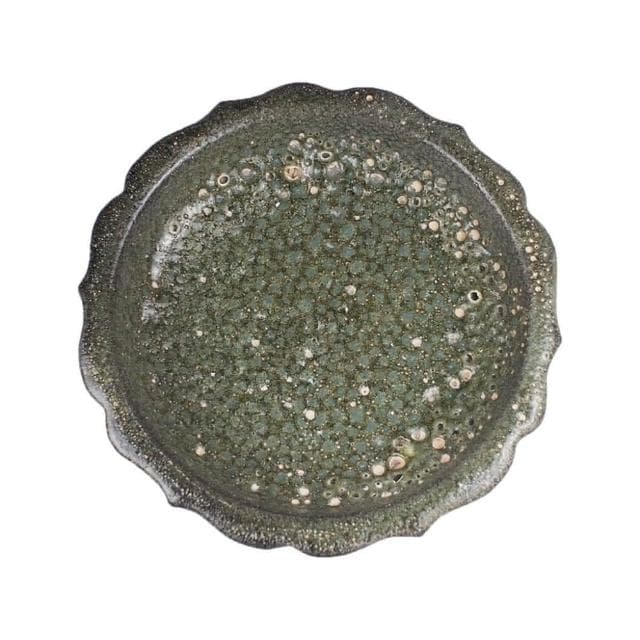 《博古珍藏》宋 官窯綠釉花口洗 早期收藏 老件瓷器