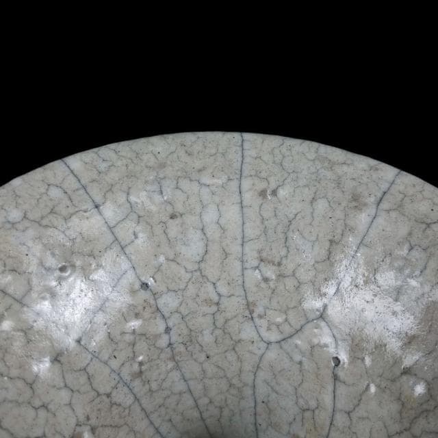 《博古珍藏》宋 哥窯米黃釉花觚 老件花瓶瓷器 早期收藏