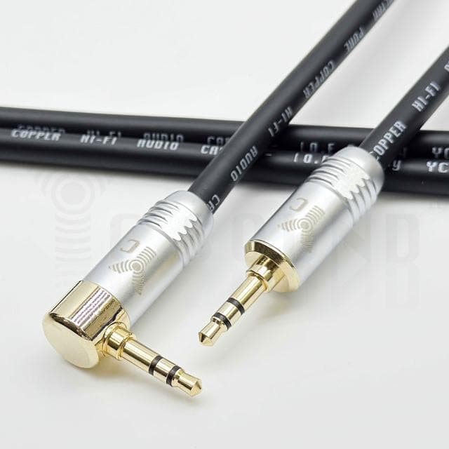 【YC Sound】頂配 鍍鉻全銅插頭 發燒線 3.5mm音源線 3.5mm公對公 耳機對錄線 L頭 彎頭 車用AUX IN 藍牙 電腦喇叭 PA音響線材 音頻連接線 RODE錄音線 AUX車用線 喇叭音源線