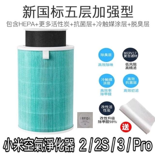 小米 HEPA濾芯濾心濾網抗菌版除甲醛PM2.5 適用於米家小米1代/2代/3代/2S/Pro 空氣淨化器 清淨機