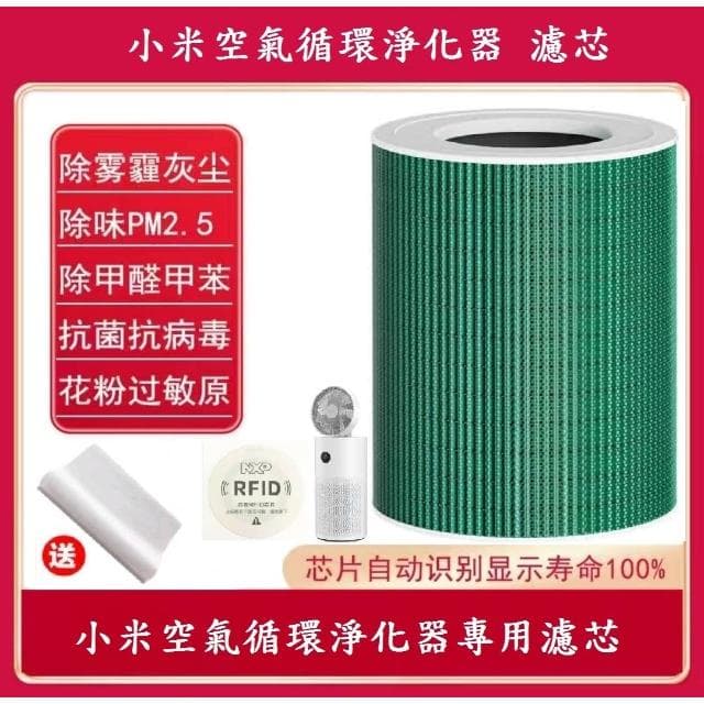 Xiaomi 小米 米家 空氣循環淨化器 抗菌抗病毒除甲醛專用濾芯濾網 活性碳濾心 PM2.5 除臭