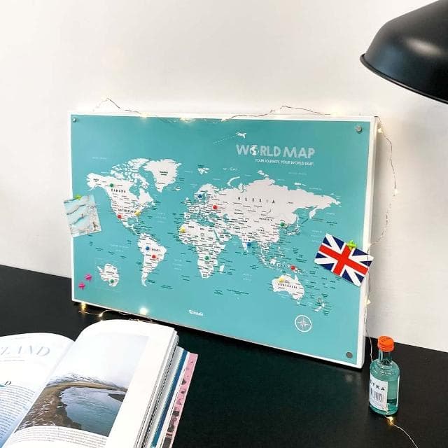 【Umade】世界地圖磁吸系列海報-單獨海報款 4色 附磁鐵地標扣 (牆壁裝飾 房間佈置 居家情境裝飾 客廳 書房擺飾 旅行紀錄 情侶送禮 生日禮物)