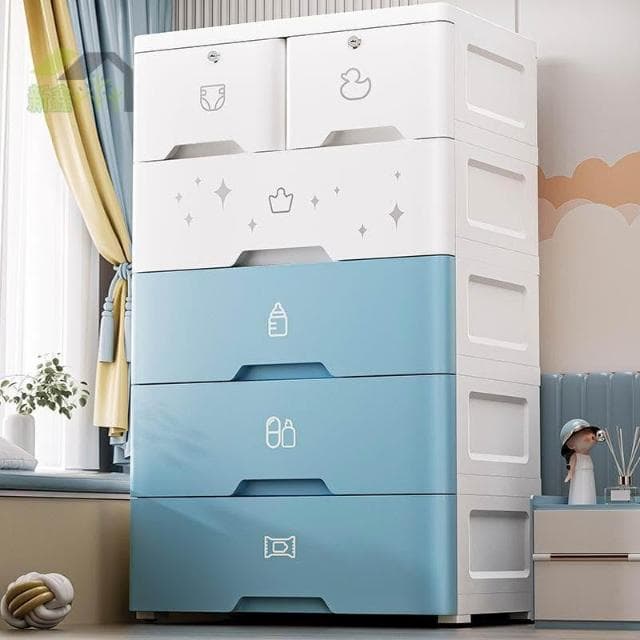 ✨加厚抽屜式收納櫃 嬰兒童玩具衣物儲物櫃 客廳零食櫃 家用塑料五斗櫃 置物櫃 抽屜櫃 層櫃 雜物櫃 抽屜收納櫃 抽屜櫃子