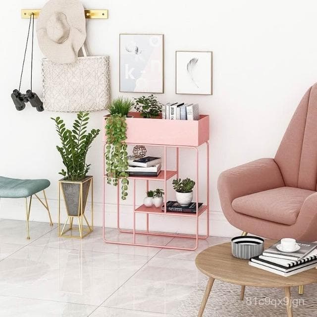 🎉特價下殺 花架 陽臺花架 落地架 北歐鐵藝花架子臥室內陽臺客廳置物架落地式綠蘿花盆架多肉植物架 植物花架 盆栽架