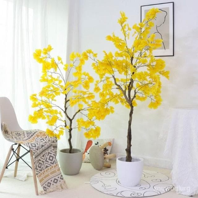 免運/下殺 仿真銀杏樹 人造盆栽 仿真植物 人造樹假植物 假盆栽 室內居家裝飾 落地盆造景 假花樹仿真