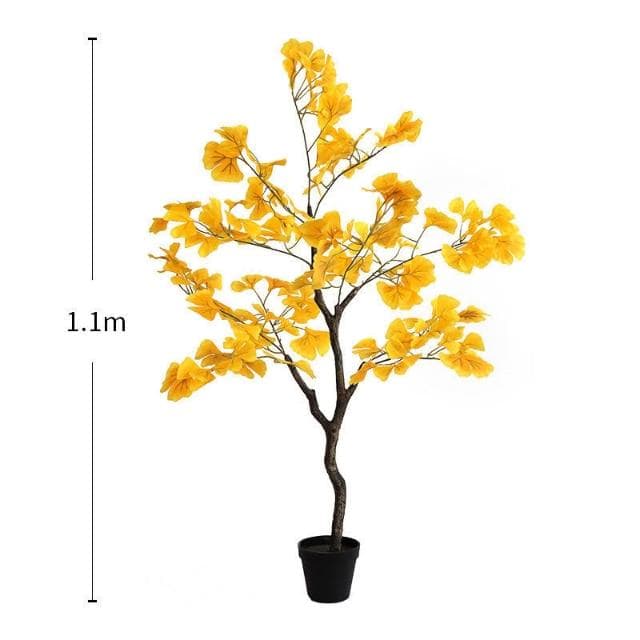 免運/下殺 仿真銀杏樹 人造盆栽 仿真植物 人造樹假植物 假盆栽 室內居家裝飾 落地盆造景 假花樹仿真