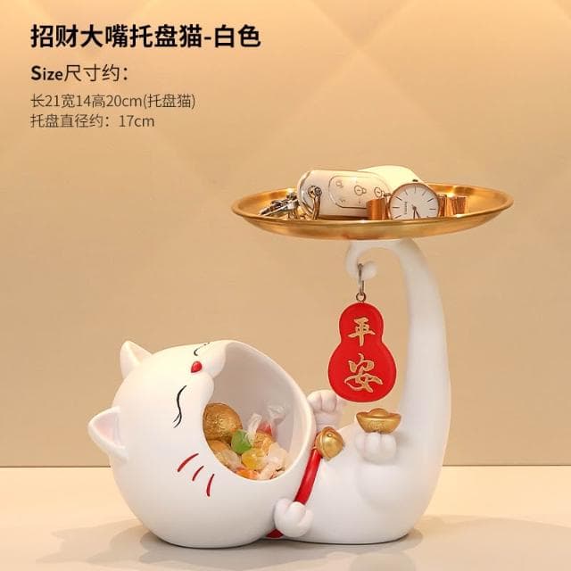 招財貓玄關鑰匙收納擺件入戶鞋櫃客廳桌面置物架家居裝飾喬遷禮品