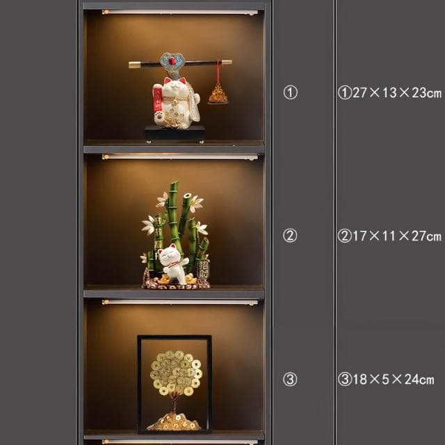 一桶金招財貓擺件喬遷開業禮物新中式客廳電視櫃公司收銀臺裝飾品