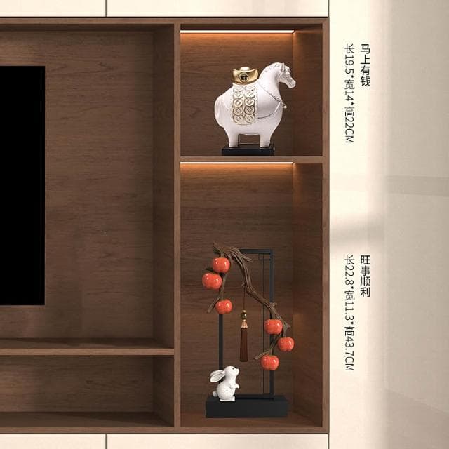 柿柿如意柿子家居飾品玄關櫃擺件新中式客廳酒櫃裝飾喬遷之喜禮物