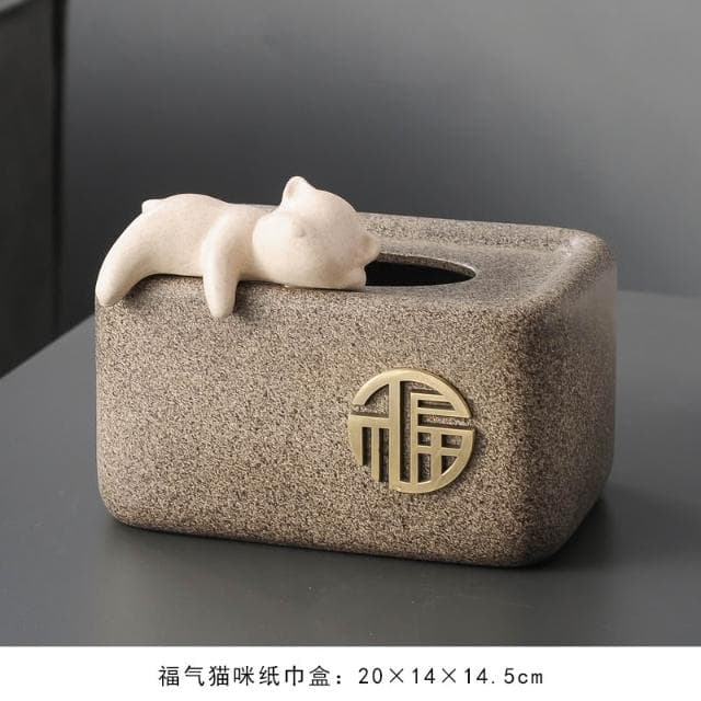 招財貓放鑰匙收納置物架擺件入戶門口玄關客廳喬遷新居禮品裝飾品