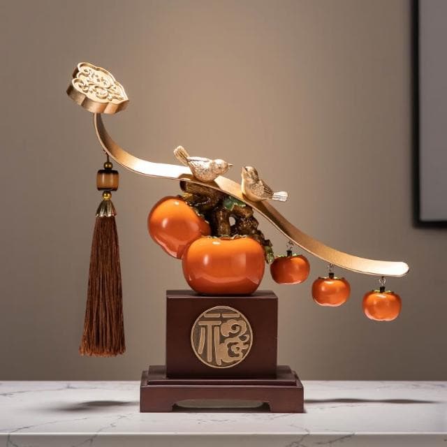 柿柿如意擺件裝飾品送人喬遷新居搬家之喜入宅全套禮品禮物2024