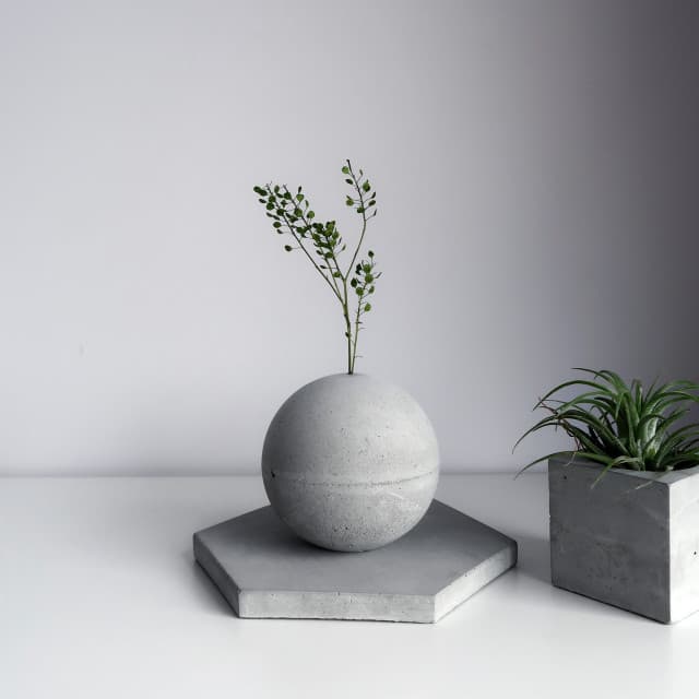 灰調 PLANET 小星球|球型水泥花器・線香座・擴香石・書檔