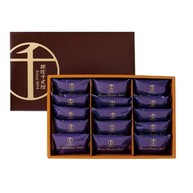 【銀座千疋屋】奶油夾心餅乾系列-蘭姆葡萄6入/綜合水果6入/蘭姆葡萄15入/綜合水果15入(1盒;餅乾 東京 送禮)