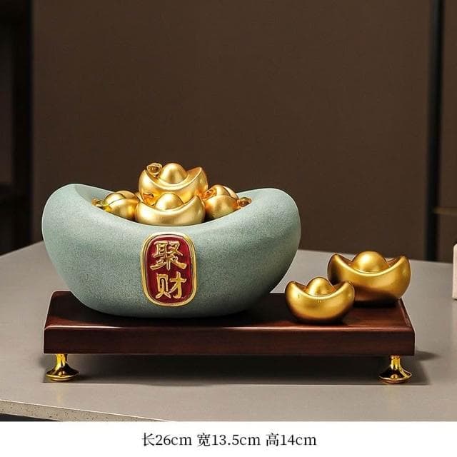 熱銷 辦公室元寶聚寶盆擺件招財聚財客廳玄關屏風酒櫃裝飾開業喬遷禮物 招財 招財擺飾 擺飾 聚寶盆 招財擺件
