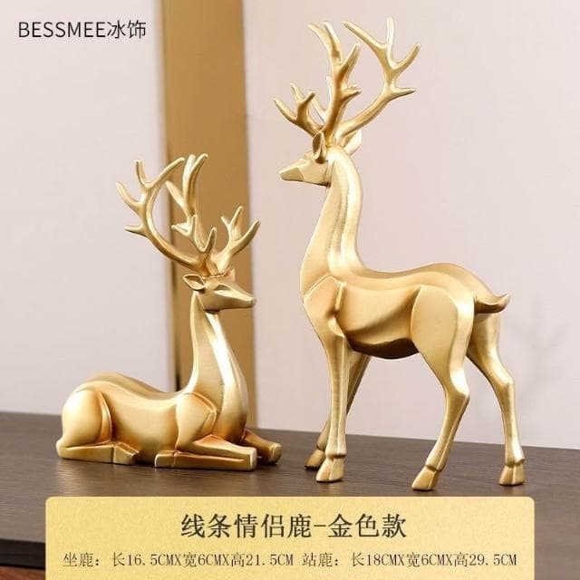 現代輕奢鹿 工藝品擺件 客廳玄關家居喬遷裝飾 生日禮物 北歐風裝飾 入厝禮物