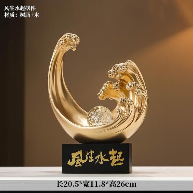 風生水起擺件 客廳招財裝飾 喬遷禮品 桌面裝飾 入宅擺件 入厝禮物 風水擺件