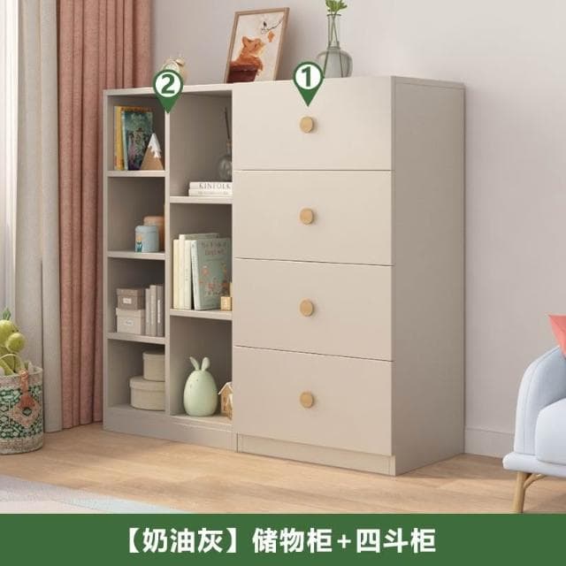兒童衣櫃傢用開放式落地收納櫃子鬥櫃兒童房嬰兒儲物衣櫥