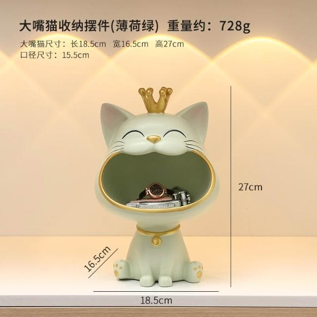 桃甜也居家生活 招財貓鑰匙收納玄關擺飾入戶門口鞋櫃新房家居裝飾品喬遷新居禮品