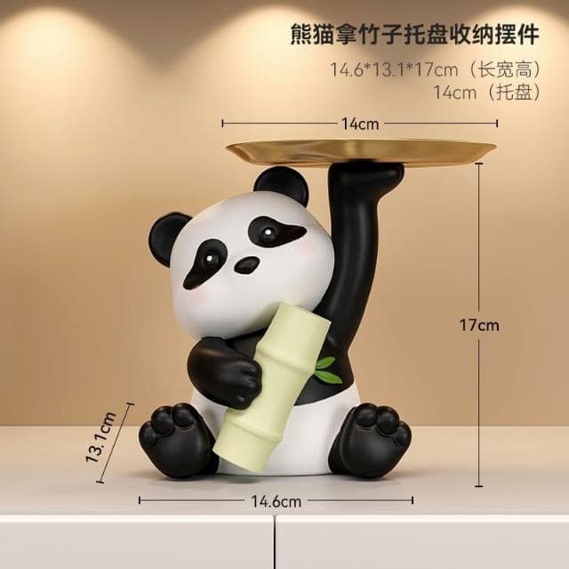 桃甜也居家生活 熊貓鑰匙收納玄關擺飾家居裝飾品入戶進門口客廳鞋櫃喬遷新居禮品