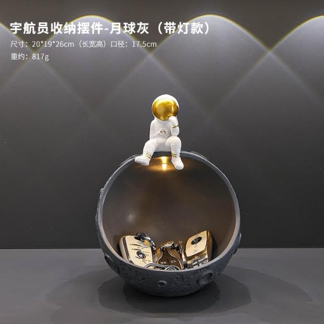 桃甜也居家生活 太空人鑰匙收納玄關擺件入戶進門鞋櫃客廳家居裝飾品喬遷新居禮物