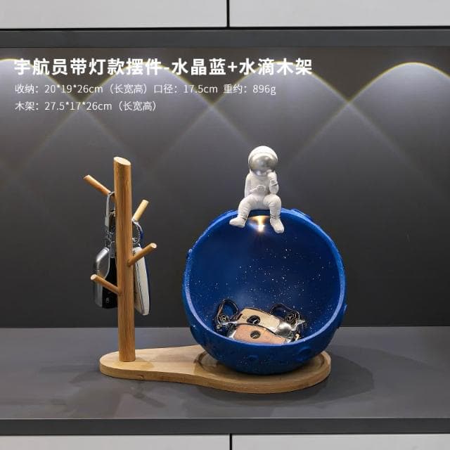 桃甜也居家生活 太空人鑰匙收納玄關擺件入戶進門鞋櫃客廳家居裝飾品喬遷新居禮物