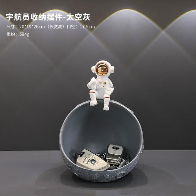 桃甜也居家生活 太空人鑰匙收納玄關擺件入戶進門鞋櫃客廳家居裝飾品喬遷新居禮物