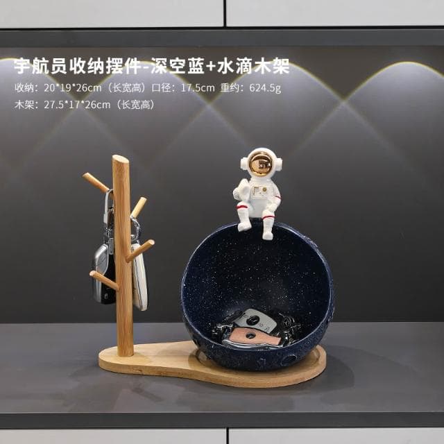 桃甜也居家生活 太空人鑰匙收納玄關擺件入戶進門鞋櫃客廳家居裝飾品喬遷新居禮物