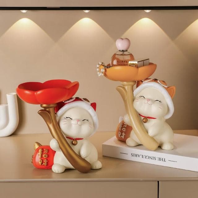 桃甜也居家生活 奶油風兔玄關擺件鑰匙收納置物架入戶鞋櫃家居裝飾喬遷新居禮物