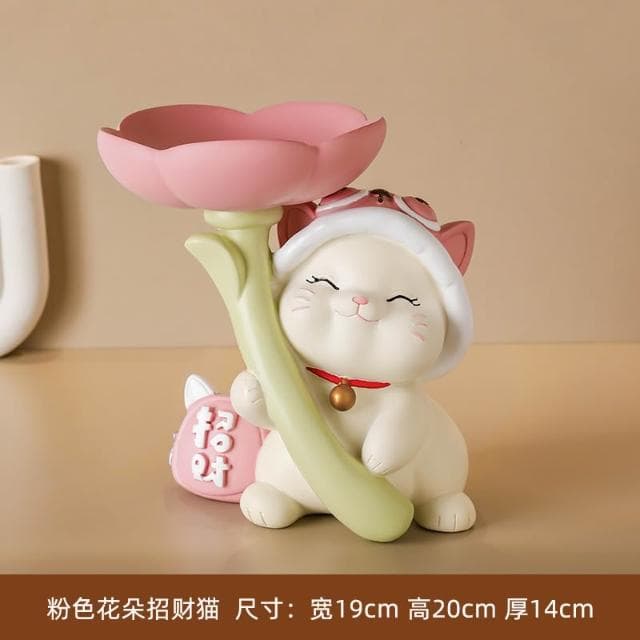 桃甜也居家生活 奶油風兔玄關擺件鑰匙收納置物架入戶鞋櫃家居裝飾喬遷新居禮物