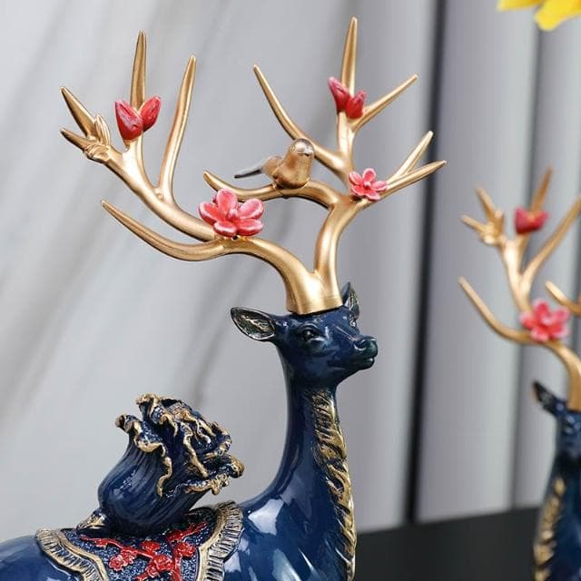 桃甜也居家生活 招財福鹿擺飾客廳電視櫃酒櫃玄關喬遷新居結婚禮物軟裝家居飾品