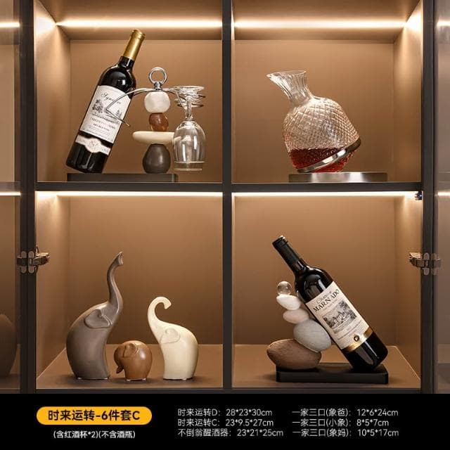 免運 時來運轉紅酒架/酒櫃擺件/家居客廳餐邊櫃杯架/電視櫃紅酒托/喬遷禮品