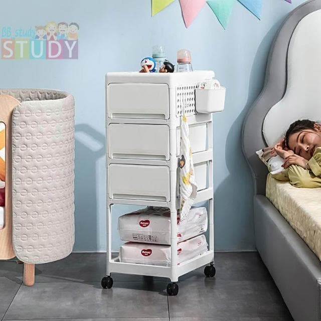 寶寶用品置物架 小推車 寶寶落地多層 床頭零食置物收納架 環保寶寶推車 兒童推車層架 儲物架 需組裝 周歲禮 彌月禮