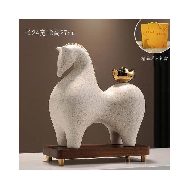 馬上有錢擺件 招財辦公室裝飾品 高檔新中式客廳擺件 喬遷開業禮品 祝福寓意 療癒小物 辦公室風水陶瓷擺件