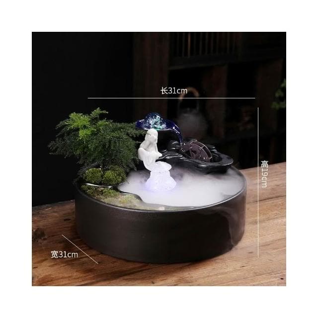 流水生財 循環水招財 風水球噴泉 辦公室桌面茶几小擺件 開業喬遷禮物 時來運轉 療癒小物 辦公室風水陶瓷擺件