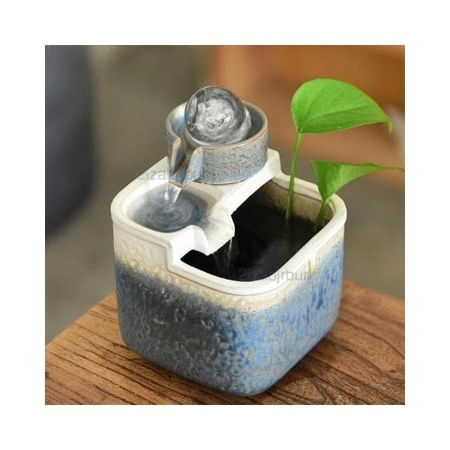 流水擺件 循環風水球 辦公室桌面擺件 開業喬遷禮物 時來運轉 療癒小物 辦公室風水陶瓷擺件 陶瓷噴泉流水罐