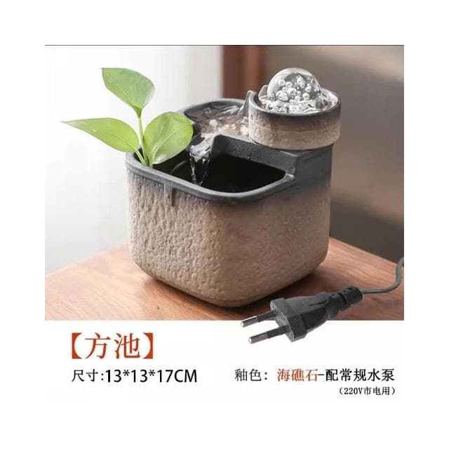 流水擺件 循環風水球 辦公室桌面擺件 開業喬遷禮物 時來運轉 療癒小物 辦公室風水陶瓷擺件 陶瓷噴泉流水罐