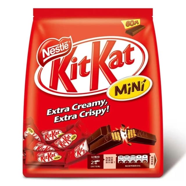 【Nestle 雀巢】KitKat 奇巧 迷你威化巧克力 家庭號 16.7公克 X 60條/包 X 2包入 巧克力棒 巧克力餅乾