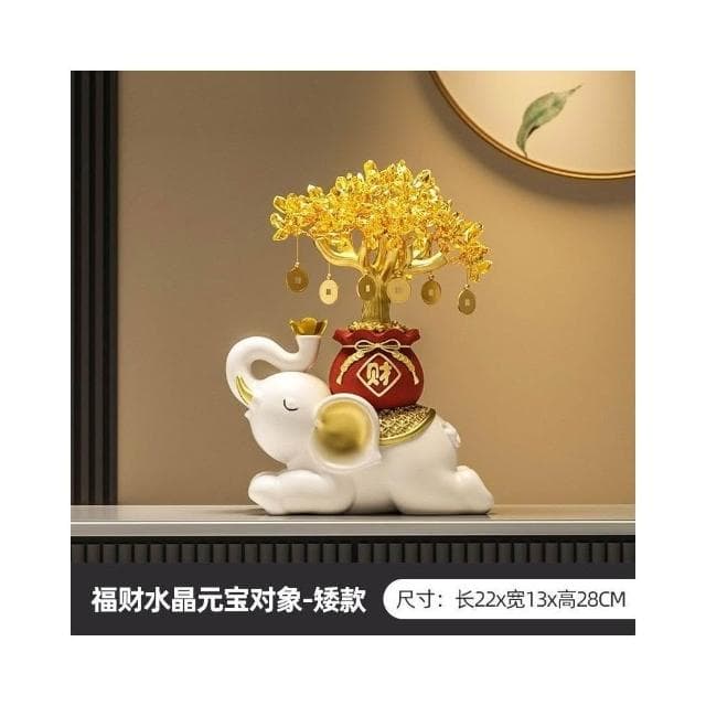 招財大象 財福大象 水晶元寶大象 髮財樹 搖錢樹 水晶發財樹 招財擺飾 玄關擺飾 客廳擺飾 喬遷 開幕 開幕送禮
