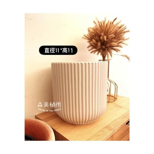 陶盆 簡約線條盆 北歐INS風 觀葉植物 水泥盆 盆器 盆栽